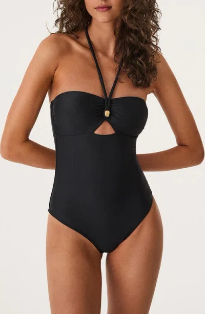 Vix Paula Hermanny Merra Cutout Bandeau One-piece Swimsuit In Black