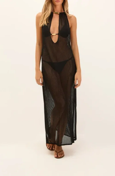 Vix Paula Hermanny Micah Mesh Cover-up Dress In Black