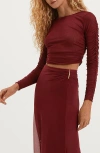 Vix Paula Hermanny Mira Long Sleeve Cover-up Top In Red