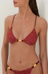 Vix Paula Hermanny Musique Stacy T-back Bikini Top In Red
