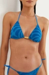 Vix Paula Hermanny Neptune Triangle Bikini Top In Blue