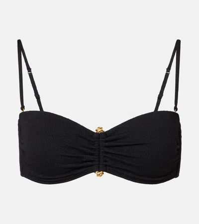 Vix Paula Hermanny Nika Embellished Bandeau Bikini Top In Black