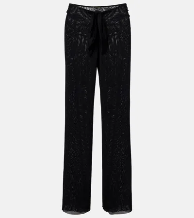 Vix Paula Hermanny Pareo Draped Wide-leg Pants In Black