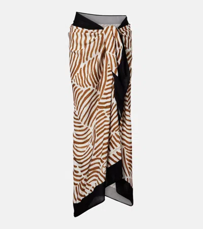 Vix Paula Hermanny Printed Beach Cover-up In Brown