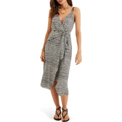 Vix Paula Hermanny Ravine Carly Midi Cover-up Wrap Dress