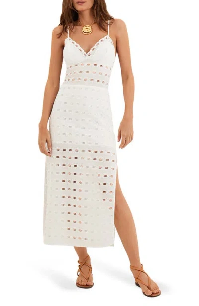 Vix Paula Hermanny Raya Embroidered Eyelet Cotton Cover-up Midi Dress