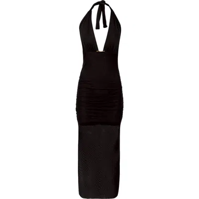 Vix Paula Hermanny Salma Halter Cover-up Dress In Black