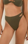 Vix Paula Hermanny Solaro High Waist Bikini Bottoms In Green