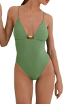 Vix Paula Hermanny Stacy One-piece Swimsuit In Green