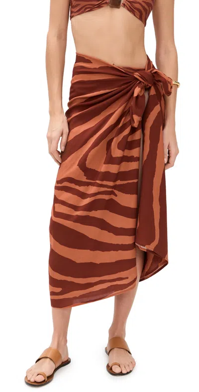 Vix Paula Hermanny Sundown Printed Sarong Multi In Brown