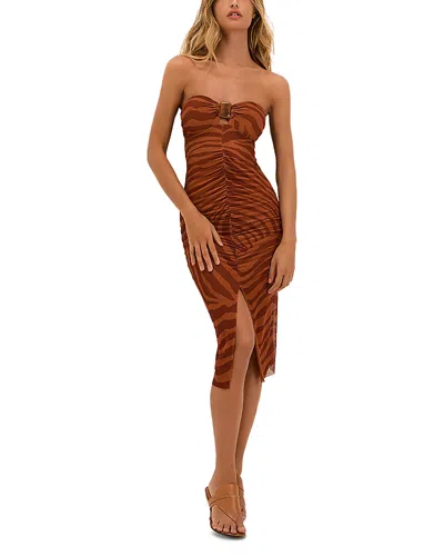 Vix Paula Hermanny Sundown Suzane Strapless Midi Dress In Multi