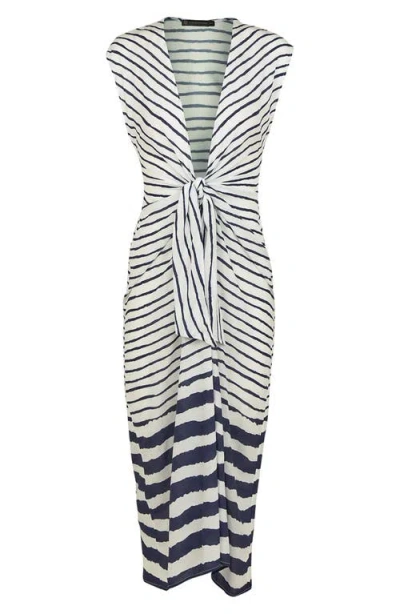 Vix Paula Hermanny Symphonie Sasha Cover-up Maxi Dress In Blue