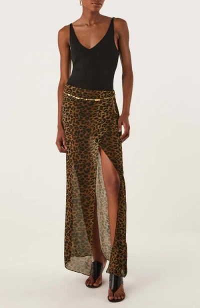 Vix Paula Hermanny Tammy Sheer Cover-up Maxi Skirt In Brown