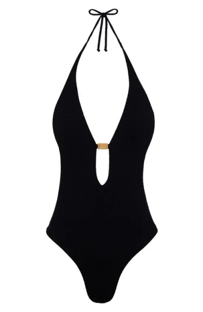 Vix Paula Hermanny Tammy Sutton Plunge One-piece Swimsuit In Black