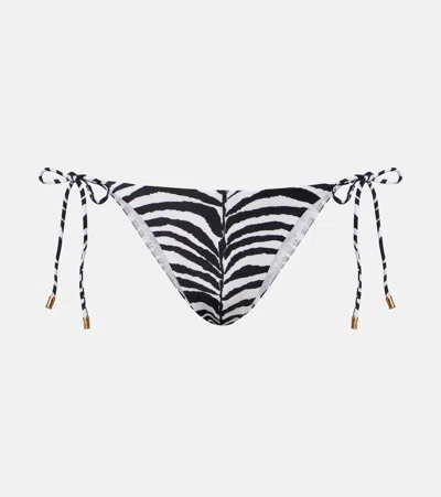 Vix Paula Hermanny Tie Side Zebra-print Bikini Bottoms In Multi