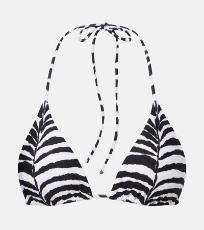 Vix Paula Hermanny Tri Zebra-print Bikini Top In Multi
