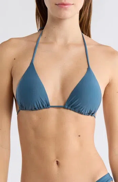 Vix Paula Hermanny Triangle Bikini Top In Blue