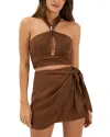 Vix Paula Hermanny Vix Luna Halter Top Swim Cover-up In Brown