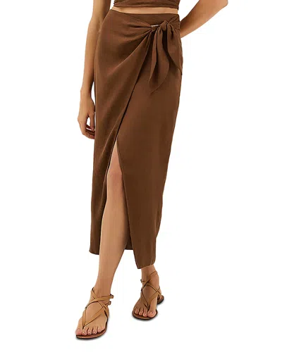 Vix Paula Hermanny Vix Luna Midi Skirt Swim Cover-up In Brown