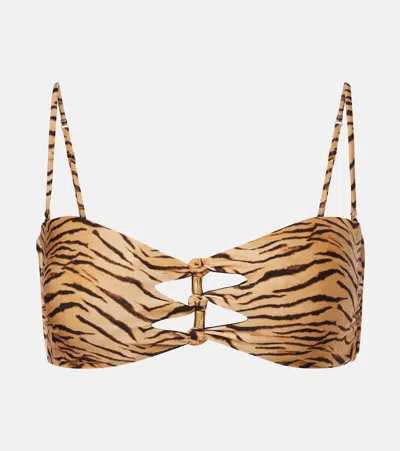 Vix Paula Hermanny X Rosie Huntington-whiteley Bikini Top In Brown