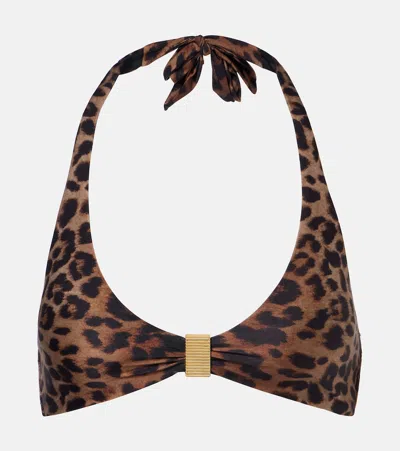 Vix Paula Hermanny X Rosie Huntington-whiteley Tammy Alanna Bikini Top In Brown