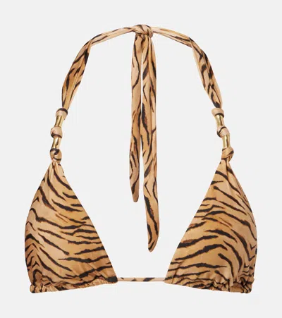 Vix Paula Hermanny X Rosie Huntington-whitely Paula Bikini Top In Animal Print