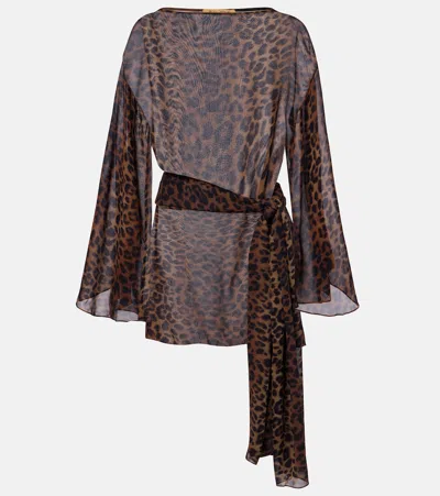 Vix Paula Hermanny X Rosie Huntington-whitely Tammy Beach Dress In Animal Print