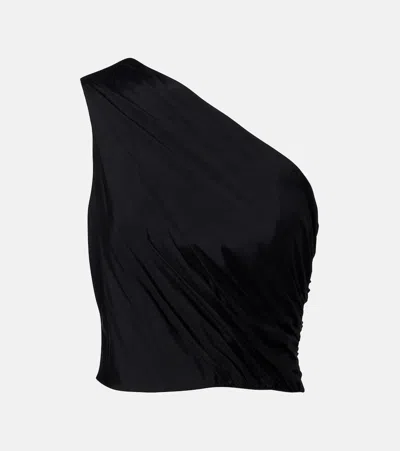 Vix Paula Hermanny Zoe One-shoulder Crop Top In Black