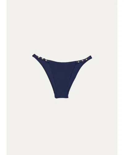 Vix Paula Knotted Bikini Bottom In Blue
