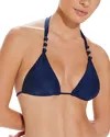 Vix Paula Triangle Bikini Top In Navy