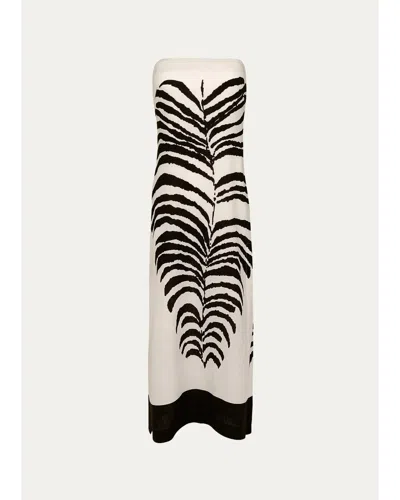 Vix Penelope Leaf-print Linen-blend Midi Dress In Multi