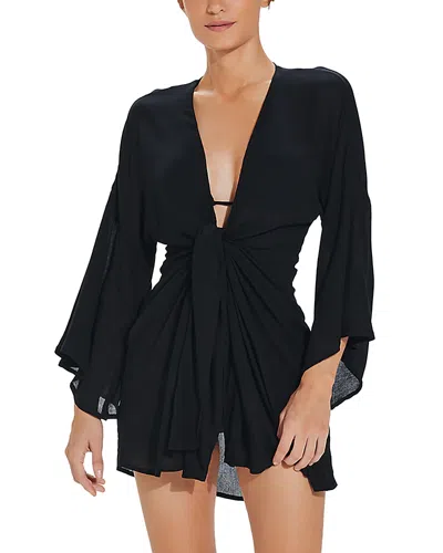 Vix Perola Caftan Swim Cover-up In Black