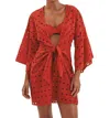 Vix Perola Eyelet Cover-up Dress In Red