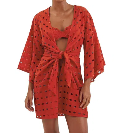Vix Perola Short Coverup In Ruby In Orange