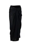 Vix Sarong In Solid Black | Lightweight Breathable Beach Wrap Skirt | Versatile Cotton Fabric Cover  In Black