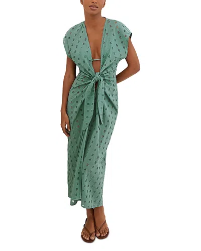 Vix Sasha Eyelet Cover-up Dress In Blue