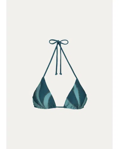 Vix Selma Triangle Bikini Top In Blue