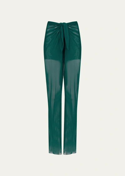Vix Semi-sheer Tie-front Coverup Pants In Jasper