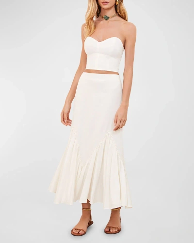 Vix Solid Adele Crop Top In Off White