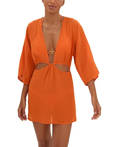 Vix Solid Allie Short Cover Up In Orange