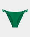 Vix Solid Atena Double Detail Full Bikini Bottoms In Green
