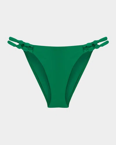 Vix Solid Atena Double Detail Full Bikini Bottoms In Green