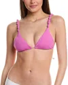 Vix Solid Atena Triangle Paral Bikini Top In Purple