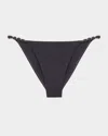 Vix Solid Beads Full Bikini Bottoms In Grey