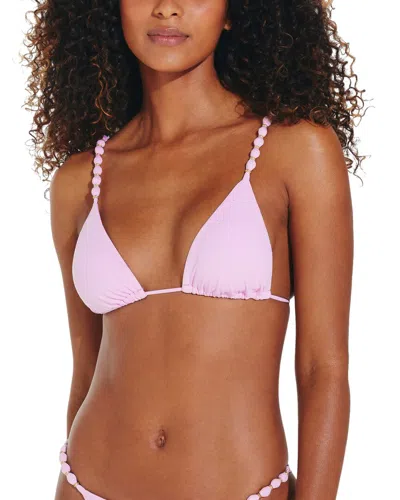 Vix Solid Beads Tri Parallel Top In Pink