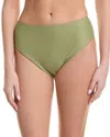 Vix Solid Bela Hot Pant Full Bikini Bottom In Green