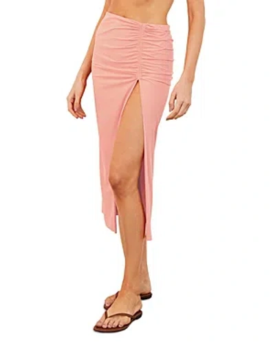 Vix Solid Bela Midi Skirt Swim Cover-up In Peach