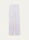 Vix Solid Bree Geometric Embroidered Pants In Off White