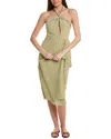 Vix Solid Chelsea Midi Dress In Green