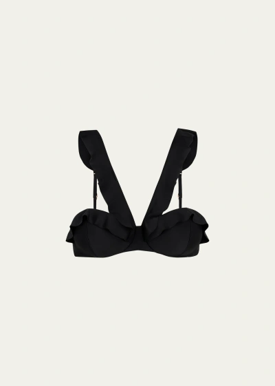 Vix Solid Chris Bikini Top In Black